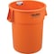Global Industrial 55 Gallon Plastic Trash Can, Bright Orange 240464BOR - alternate 1